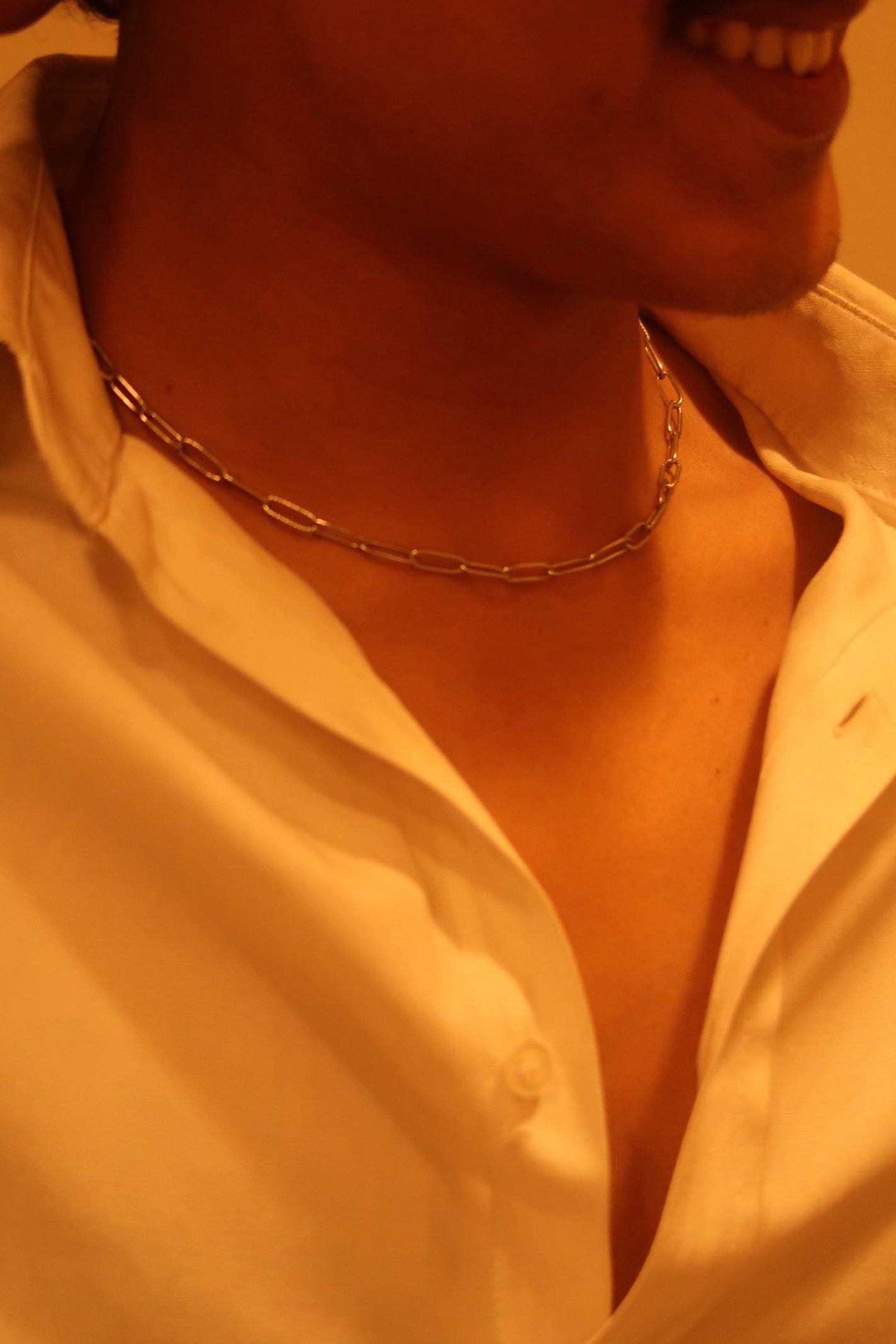 Mens Paper Clip Chain Necklace