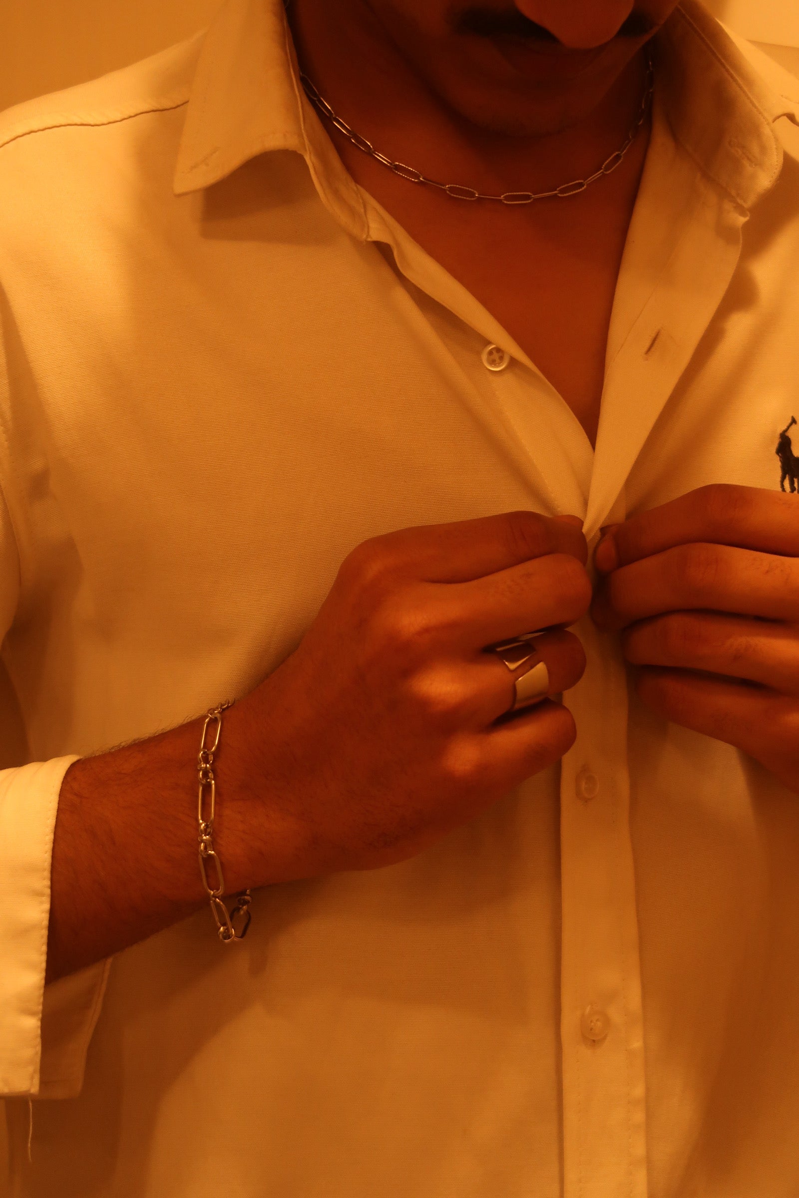 Mens Paper Clip Chain Bracelet