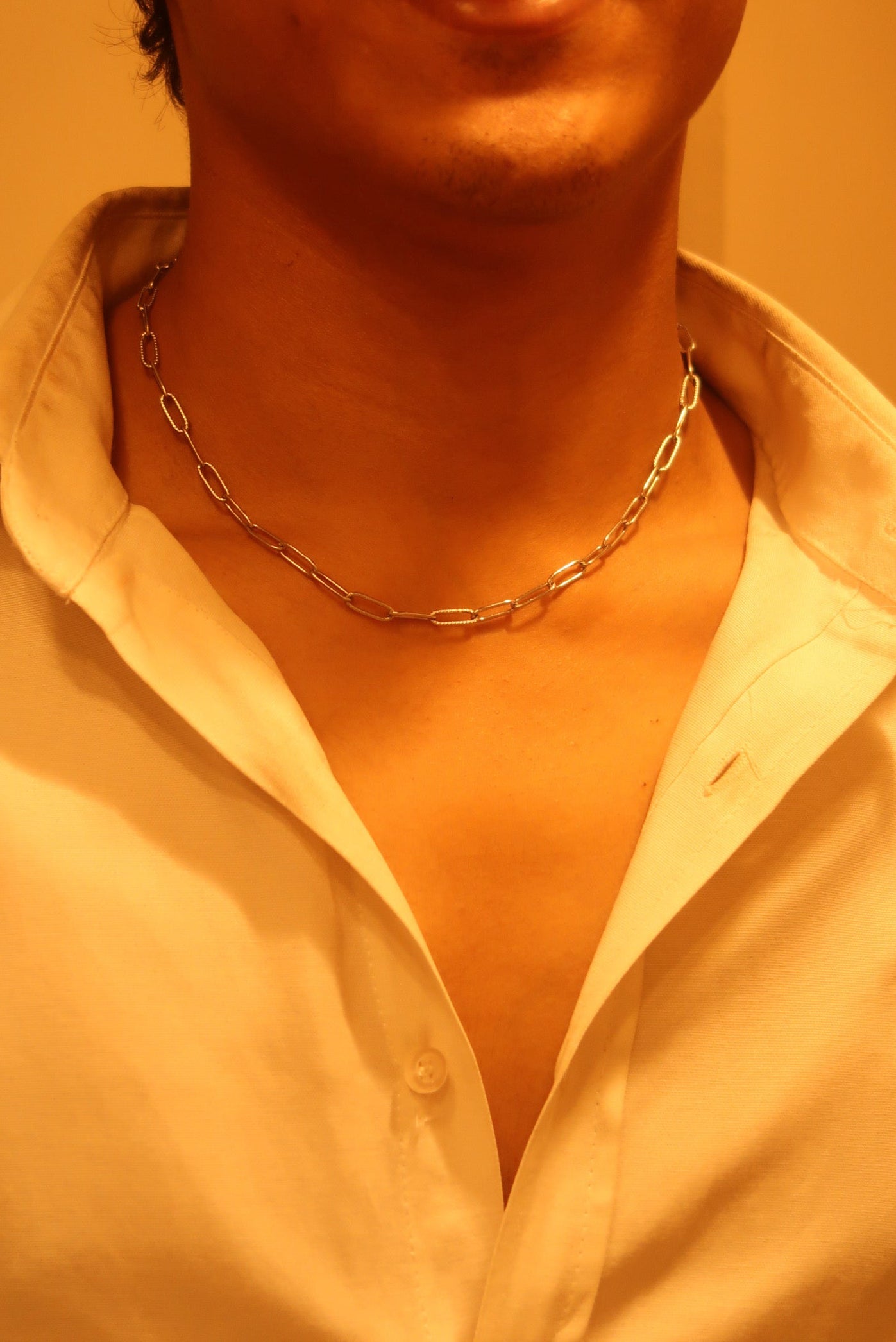 Mens Paper Clip Chain Necklace