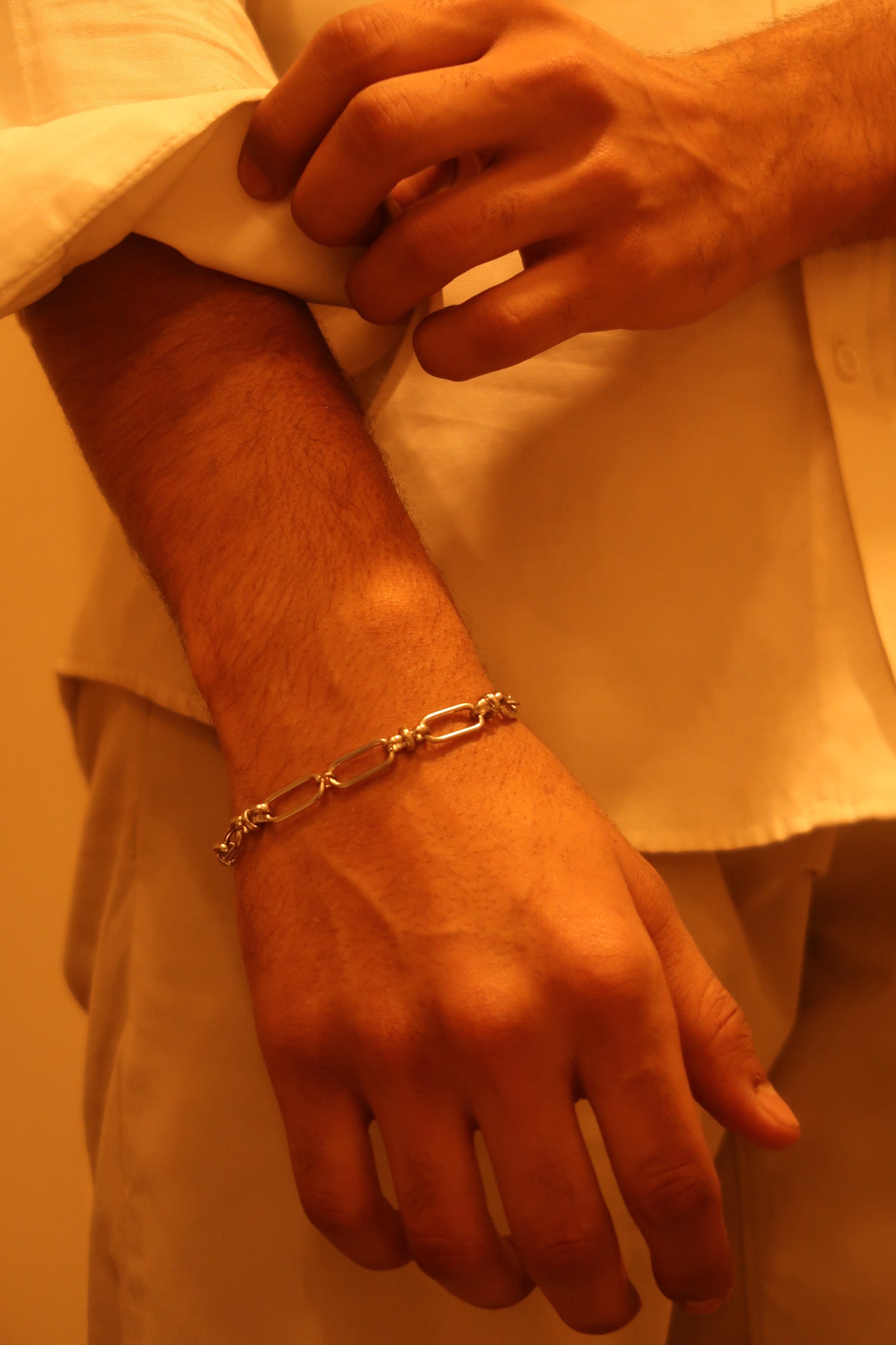 Mens Paper Clip Chain Bracelet
