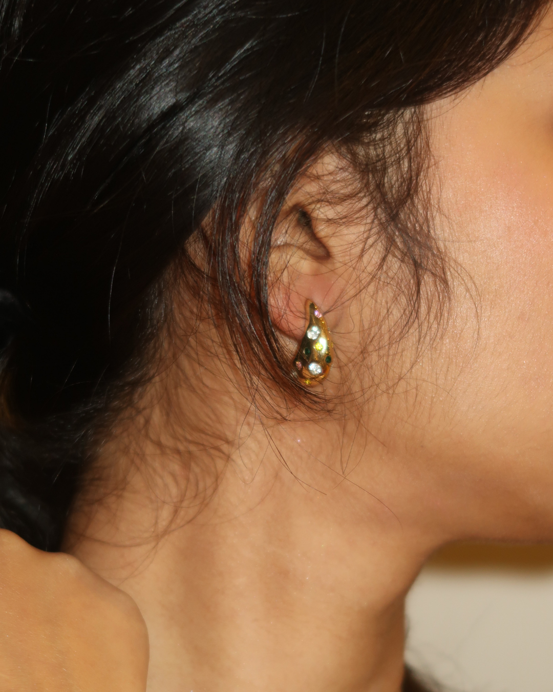 Aurora Multi Colored Stone Hoops