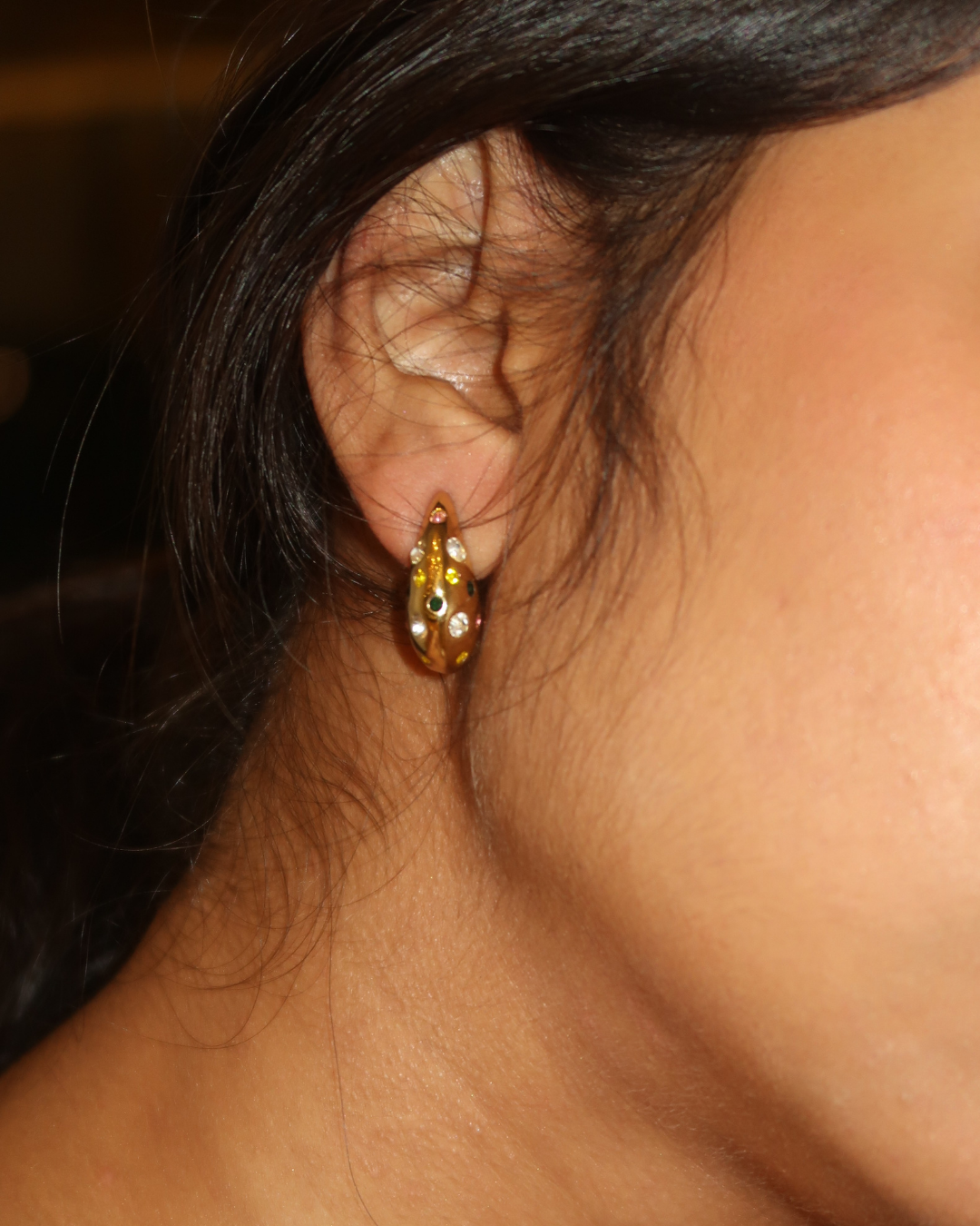 Aurora Multi Colored Stone Hoops