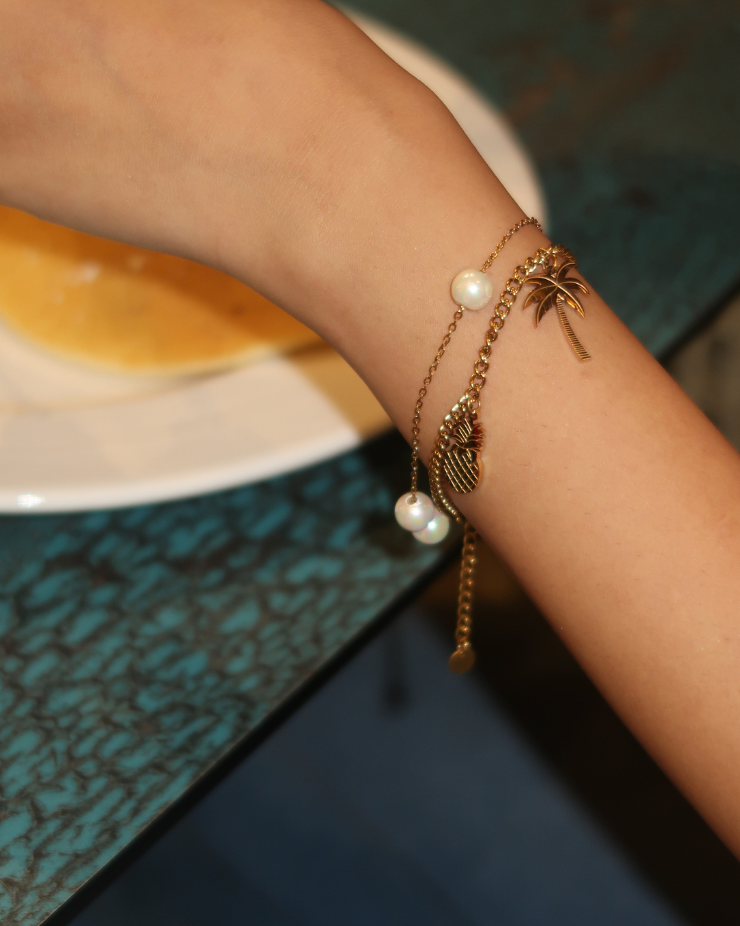 Palm Charm Chain Bracelet
