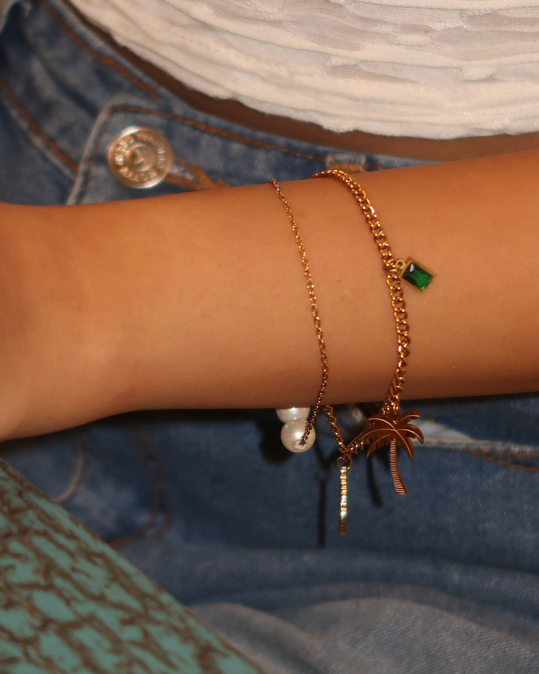 Palm Charm Chain Bracelet